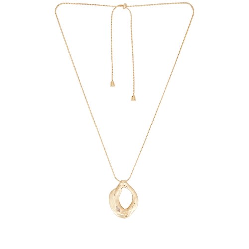 Ettika MOLTEN MARQUISE 垂褶项链 金属金色REVOLVE小众新款