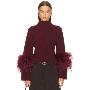 MERINO 羽毛装 MOCK CLASSIC 饰毛衣REVOLVE小众新 NECK Lapointe