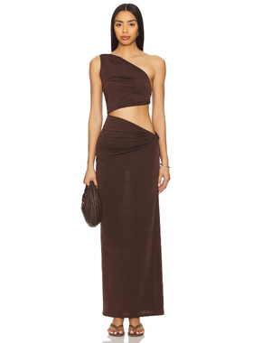 JADE SWIM YANA 针织连衣裙保暖棕色REVOLVE小众新款