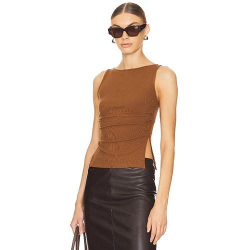 ALL THE WAYS JESSICA 上装 棕色 y2k辣妹风REVOLVE小众新款