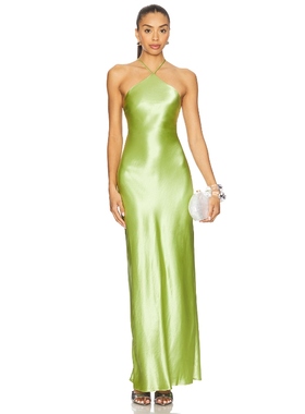 Line & Dot LIMA 长裙 绿色性感挂脖露背连衣裙女夏REVOLVE