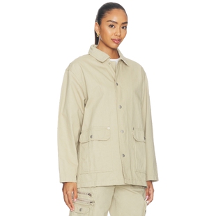[早秋新品]Still Here米白色外套翻领通勤风宽松夹克REVOLVE