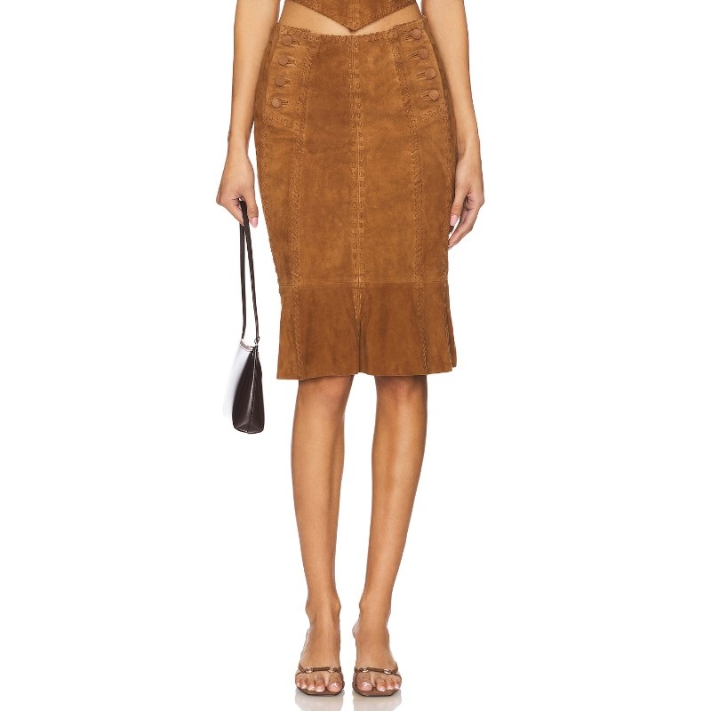 [冬季新品] Understated Leather 半身裙棕色REVOLVE小众新款,女装/女士精品,半身裙,淘宝优惠券,粉丝福利购,淘宝优惠卷