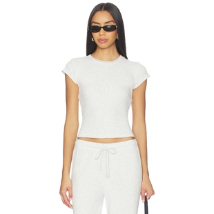 Mindy Teerevolve小众新款 Waffle Sleeve Short perfectwhitetee