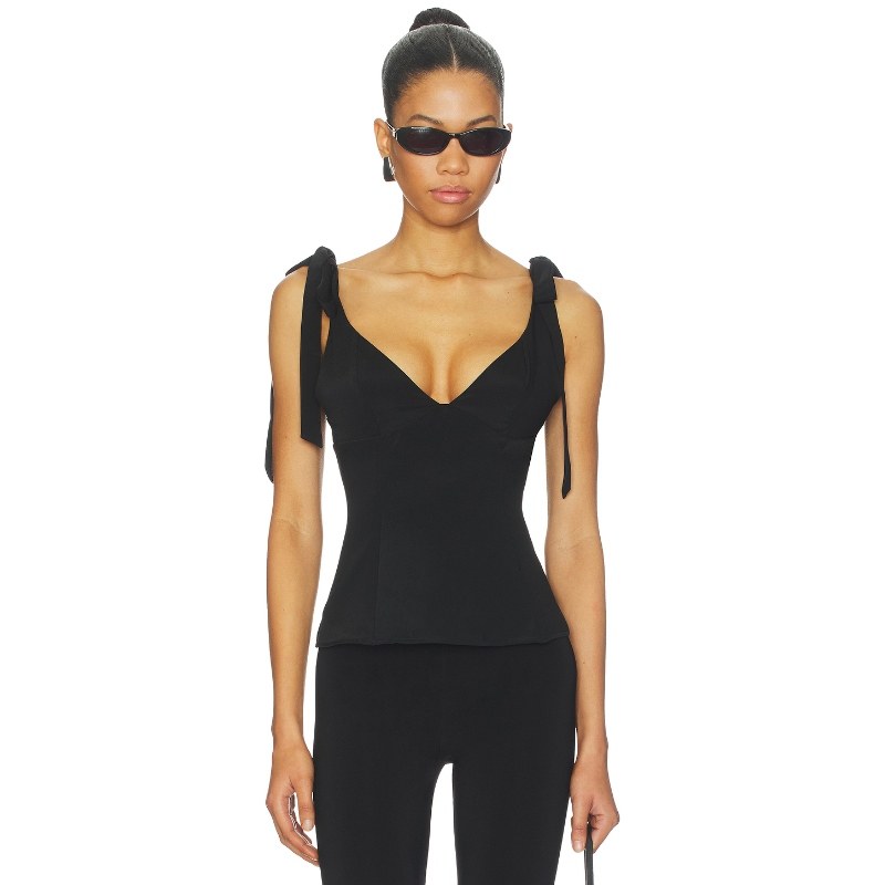 MORE TO COME BRIXLEY 上装 黑色 y2k辣妹风REVOLVE小众新款