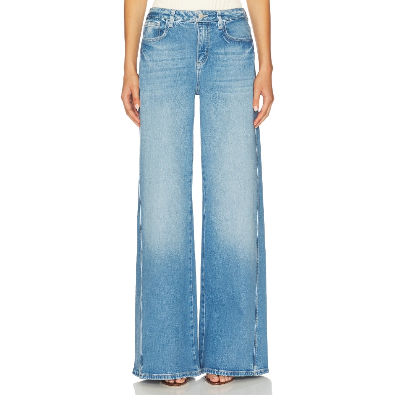 L'AGENCE Beau High Rise T Seam Wide Leg 牛仔裤——浅色REVOLV
