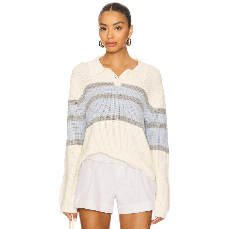 Stitches & Stripes STANFORD POLO 衫 Ivory,Baby Blue y2k辣妹