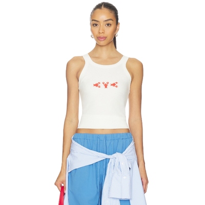 Araminta James LOBSTER 背心上装 白色 y2k辣妹风REVOLVE小众新