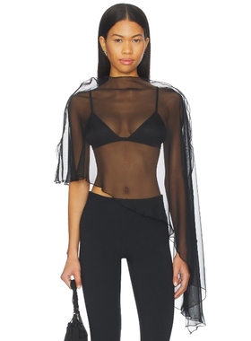 NONchalant Label PATRICE 斗篷上装 黑色REVOLVE小众新款