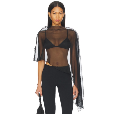 NONchalant Label PATRICE 斗篷上装 黑色REVOLVE小众新款