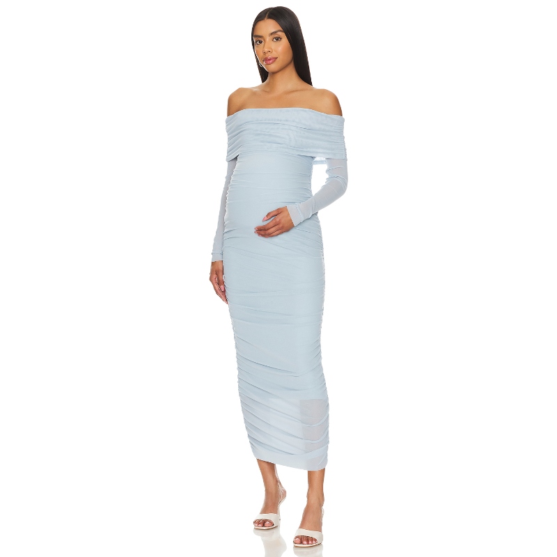 BUMPSUIT OFF THE SHOULDER MESH 裙子 Baby Blue y2k辣妹风REVOL