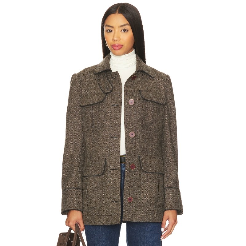 [冬季新品]Free People RENAUX OFFICER 夹克 棕色美式休闲风