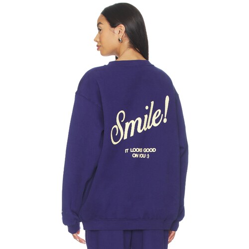 The Mayfair Group SMILE 运动衫 紫色 运动复古风REVOLVE小众新