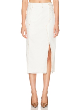 [冬季新品]Victoria Beckham 半身裙 白色REVOLVE小众新款