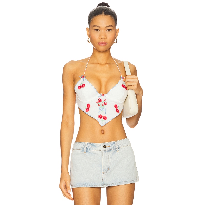 For Love & Lemons 爱柠檬 FORGET ME NOT 胸衣 白色REVOLVE小众