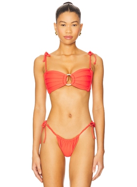 Montce Swim Tori Ties Bandeau Bikini Top 红色 y2k辣妹风REVOL