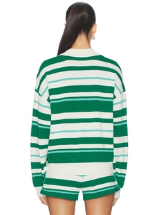 P.E Nation Retreat Stripe Collar Knit Pullover revolve小众新