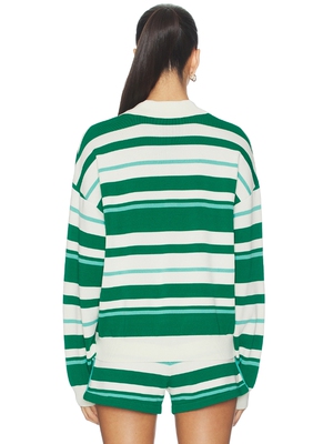 P.E Nation Retreat Stripe Collar Knit Pullover revolve小众新