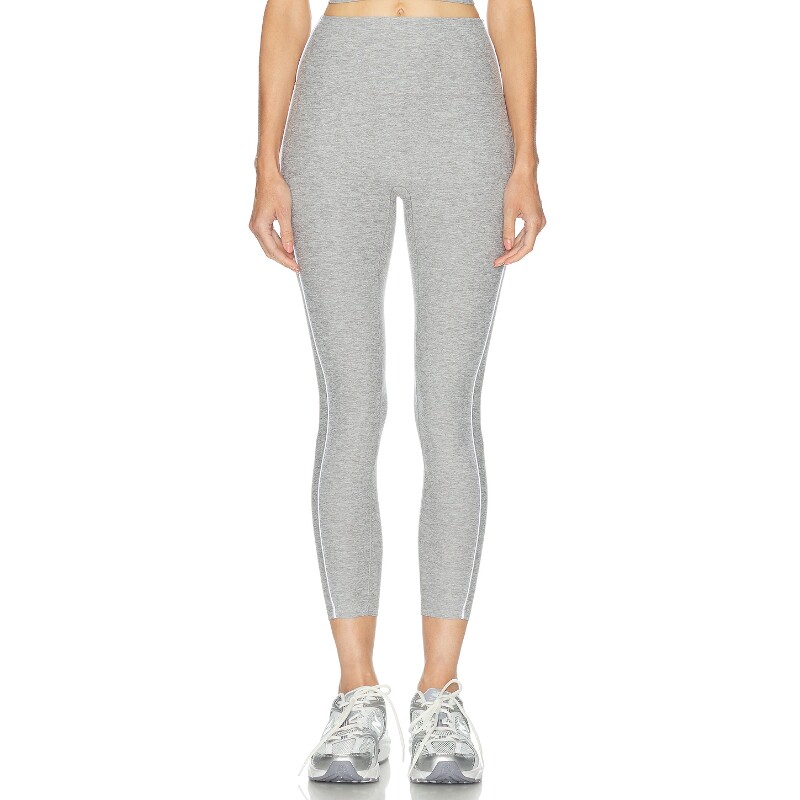 Beyond Yoga花灰色打底裤高腰侧边线条通勤风裤装秋冬新品REVOLVE