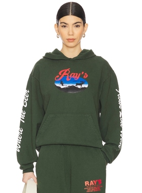 Ray's 连帽衫 深绿色 运动复古风REVOLVE小众新款