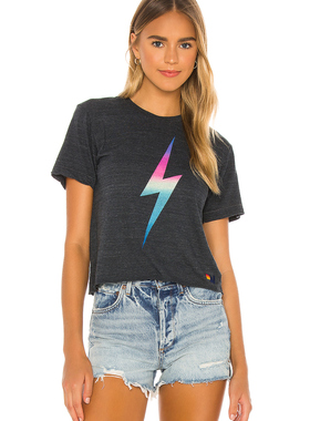 Aviator Nation BOLT T恤 休闲时尚潮流REVOLVE  黑色