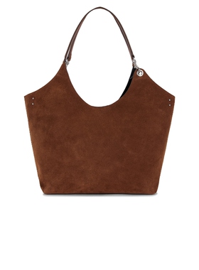 Rebecca Minkoff 瑞贝卡 麂皮手提包棕色复古风包袋REVOLVE