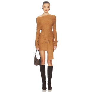 Camila Coelho LEONIE 裙子 棕色REVOLVE小众新款