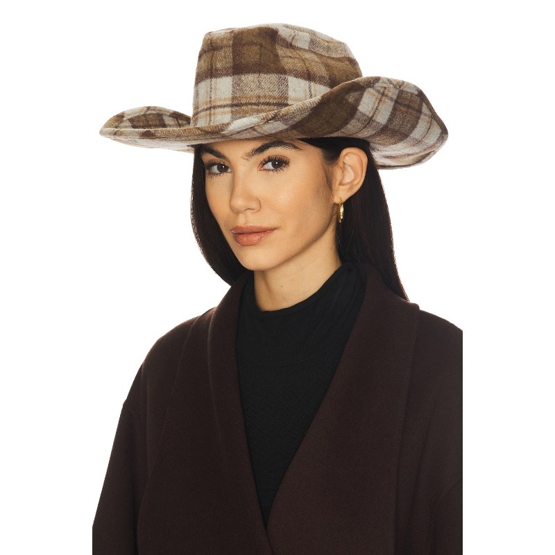 Understated Leather PLAID COWBOY 帽类 棕色REVOLVE小众新款
