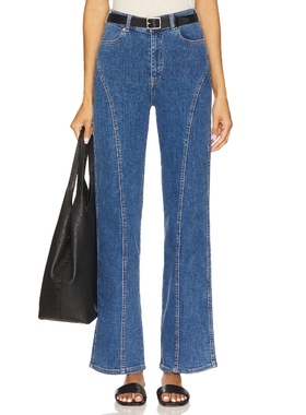 [冬季新品]Dr. Denim 蓝色高腰牛仔裤复古风休闲直筒长裤REVOLVE