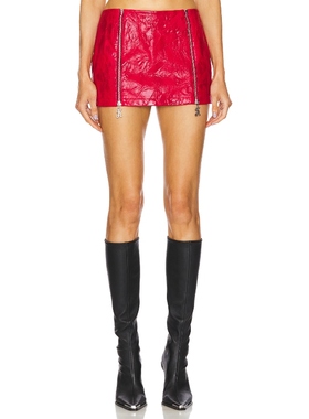 Kim Shui Mini Skirt With K Zipper 红色 REVOLVE小众新款