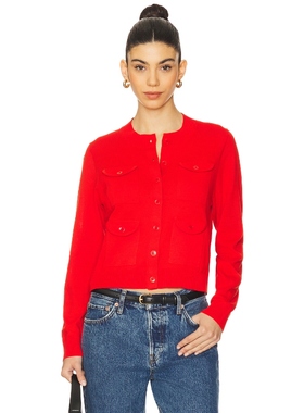 The Great 针织开衫红色氛围感长袖上衣REVOLVE小众