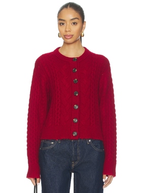 [春节穿搭]RE/DONE CABLE 开衫 红色REVOLVE小众新款冬季保暖