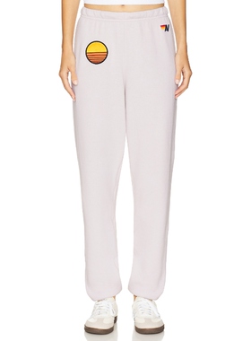 Aviator Nation SUNSET PATCH 运动裤 象牙白 美式休闲风REVOLVE