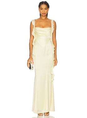 Nana Jacqueline CAROLINE 裙子 黄色 REVOLVE小众新款