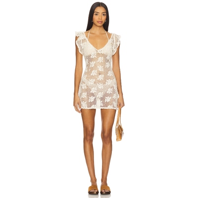 With Jean ELOUISE 连衣裙 奶油色REVOLVE小众新款