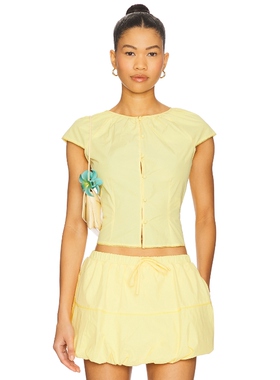 [春季新品]Amanda Uprichard PINTO 上装黄色REVOLVE小众新款