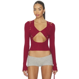 ISA 内搭 BOULDER ARGYLE 红色辣妹风REVOLVE小众新款 上装 冬季