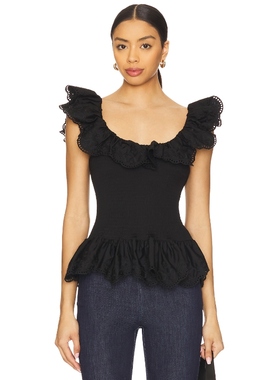 Susan Fang TOP 无袖上装 黑色 y2k辣妹风REVOLVE小众新款