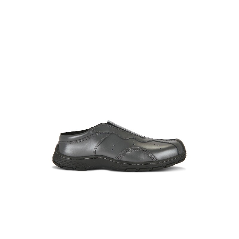 Dr. Martens黑色皮革拖鞋简约风秋冬新品厚底居家拖鞋REVOLVE