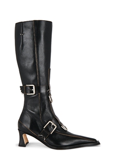 Miista ELIYA 带扣高筒靴 revolve小众新款 黑色