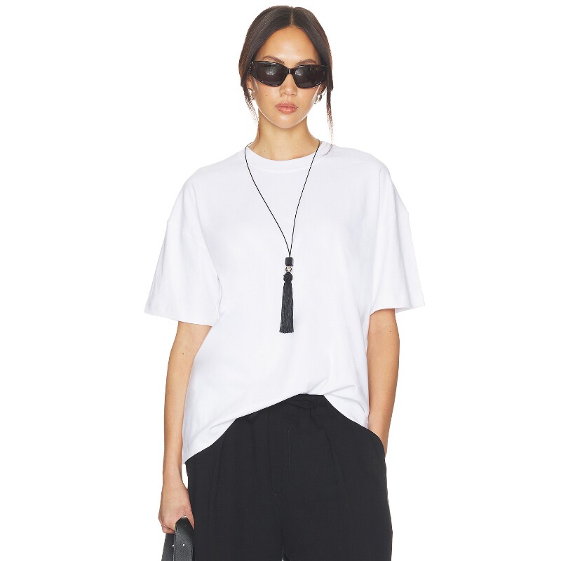perfectwhitetee白色上衣圆领通勤风早秋新品宽松T恤REVOLVE