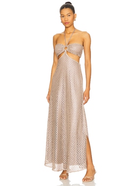 [冬季新品]BOAMAR LAZULI 长款连衣裙女 棕色REVOLVE小众