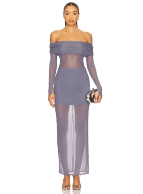 [冬季新品]Lovers and Friends FIO 裙子 暗蓝灰色 REVOLVE小众