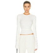 春季 REVOLVE时尚 新品 长袖 内搭上装 Eterne T恤简约白色修身 小众