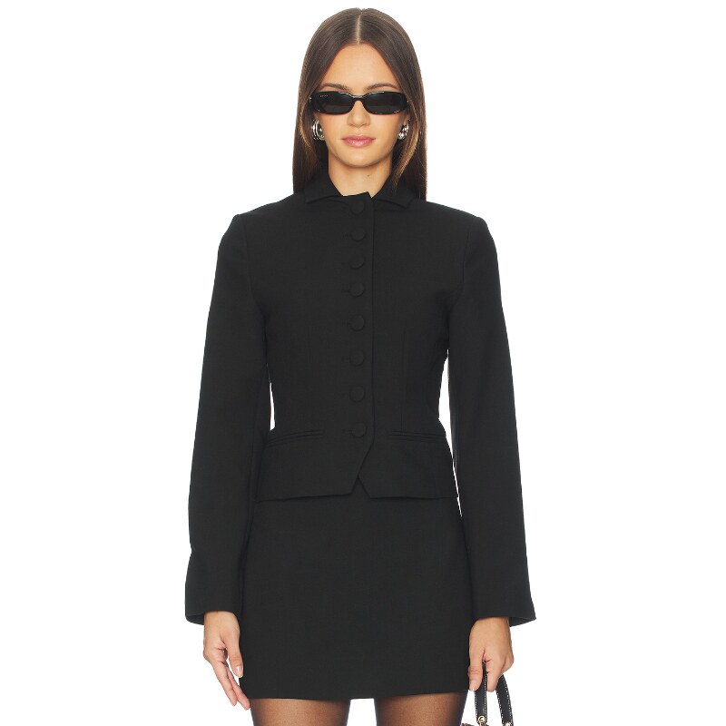 SRG夹克黑色收腰单排扣西装极简酷飒风小众短外套REVOLVE