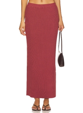 [冬季新品]4th & Reckless KIRZA 针织半身裙 红色REVOLVE小众