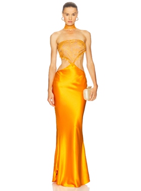 [春季新品]retrofete LUCIE 裙子 橙色 性感礼服REVOLVE小众