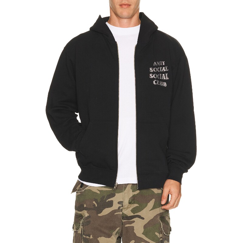 Anti Social Social Club黑色修身短款卫衣早秋新品REVOLVE