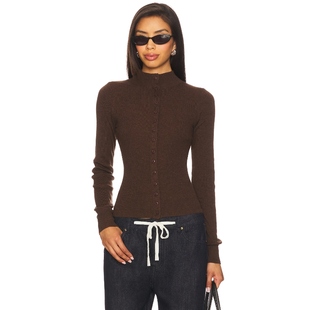 [冬季内搭]Geel 长袖上衣棕色美拉德复古修身上装REVOLVE小众新款