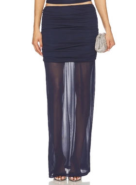 [冬季新品]Auteur MACI 半身裙 藏青色REVOLVE小众新款